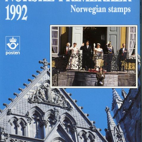 NORGE ÅRSETT 1992 KOMPLETT POSTFRISK MED ALLE MERKER OG MINIARK