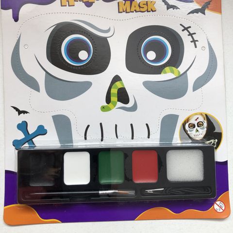 3 for 2, Halloween mask and face paints - 2 in 1, maske og ansiktsmaling