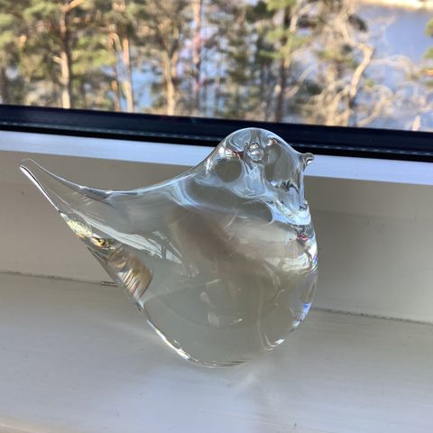 Fugl i glass fra FM Konstglas Rønneby Sweden