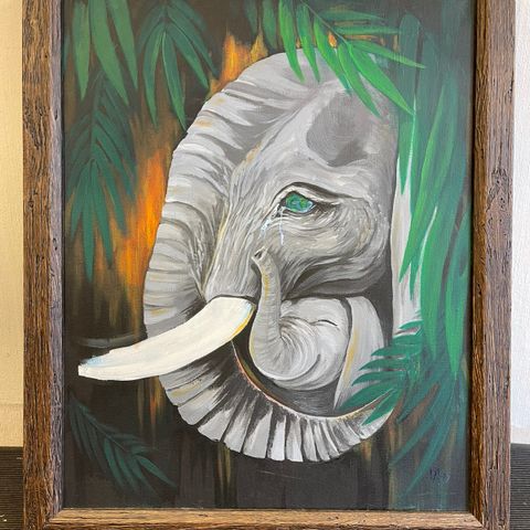Elefantmaleri til inntekt for foreldreløse elefanter i Kenya