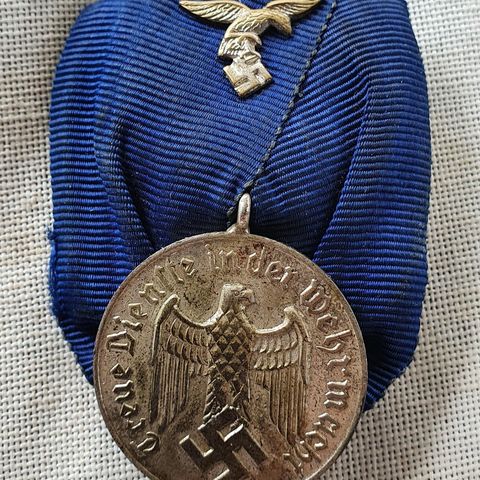 Tysk 4 års tjeneste luftwaffe medalje 2 verdenskrig 