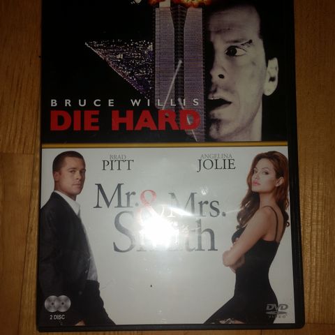 Die Hard og Mr. & Mrs. Smith. ( 2 filmer i en dvd.)