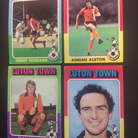 Luton Town Topps 4 stk komplett sett 1975