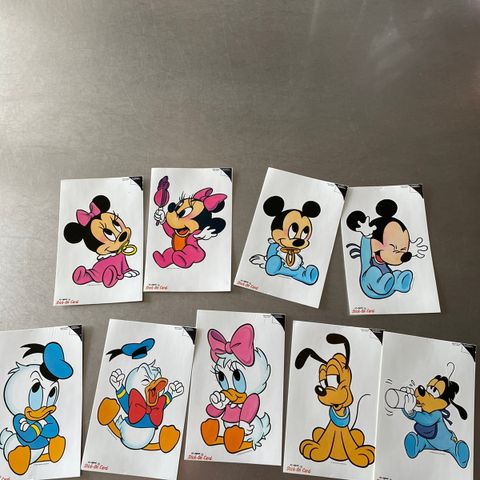 Disney vintage klistremerker postkort 80-tallet