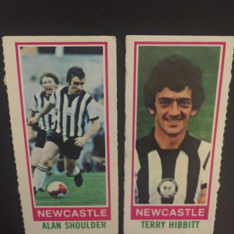 Newcastle United - komplett sett 2 stk Topps 1980 fotballkort