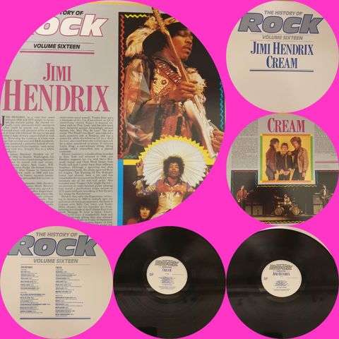 VINTAGE/RETRO LP-VINYL DOBBEL "JIMI HENDRIX - CREAM/THE HISTORY OF ROCK "