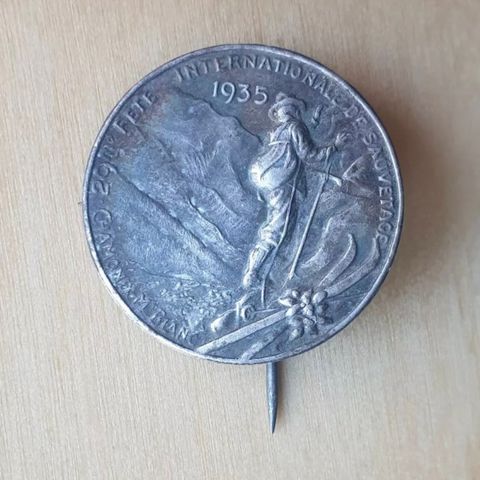 1935 Chamonix Mt Blanc mountaineering pin