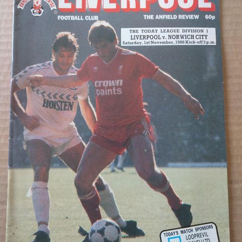 Fotballprogram Liverpool vs Sheffield Wednesday 1986/87