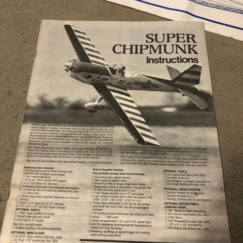 Carl Goldberg Super Chipmunk byggetegninger