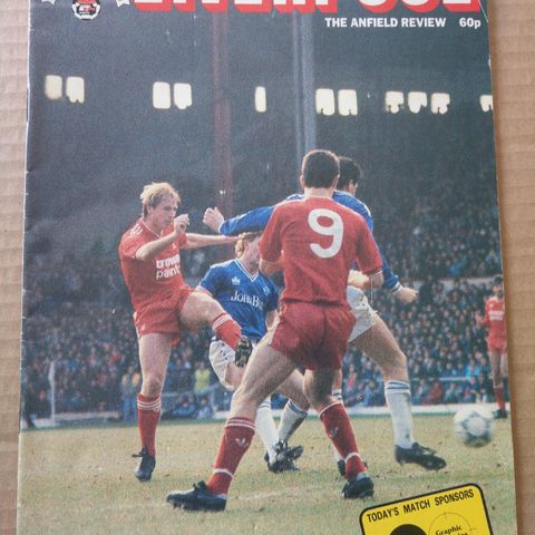 Fotballprogram Liverpool vs Southampton 1986/87