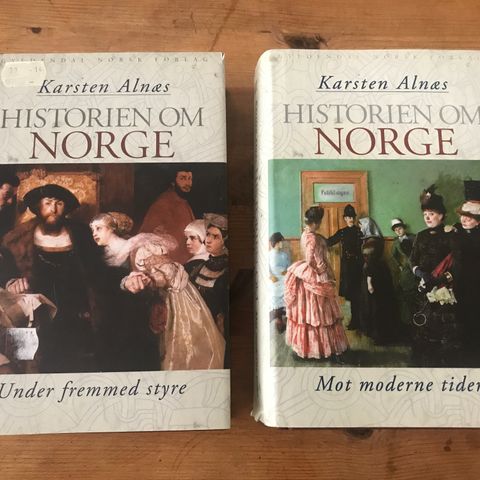 To bøker: Historien om Norge bind 2 og 3 (år 1350 - 1800 og 1800 - 1900)