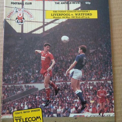 Fotballprogram Liverpool vs Watford 1986/87