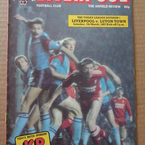 Fotballprogram Liverpool vs Luton Town 1986/87