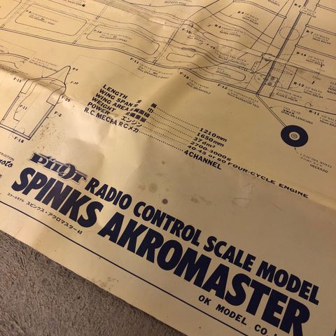 Byggetegning Spinks Akromaster fra Pilot R/C Model