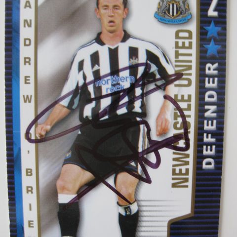 Newcastle 04/05 ANDREW BRIEN  signert SHOOT OUT blå. FK161