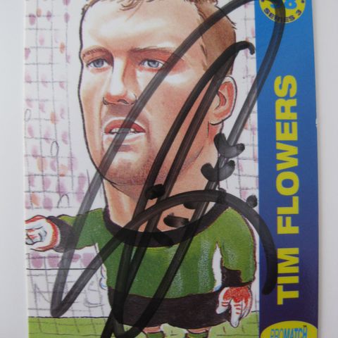 Blackburn 1998 TIM FLOWERS Signert S3/187 PRO MATCH Kaikatur series 3. FK180