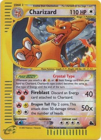 Ønsker å Kjøpe Brukt Crystal Charizard (Skyridge - 146/144) Pokémon Kort