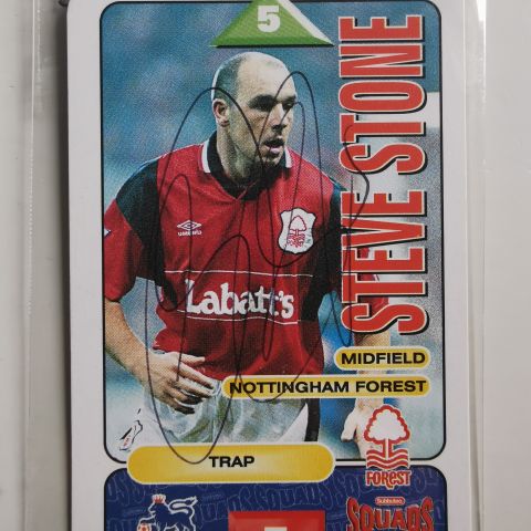 Nottingham Forest 1996 STEVE STONE Signert Subbuteo squads. FK159