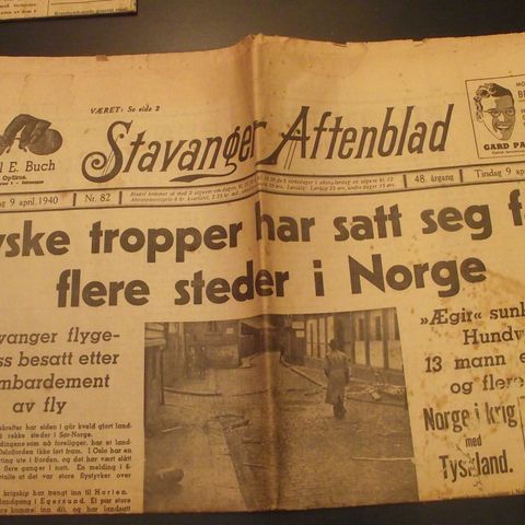 stavangeren og stavanger afenblad fra krigsutbruddet i 1940