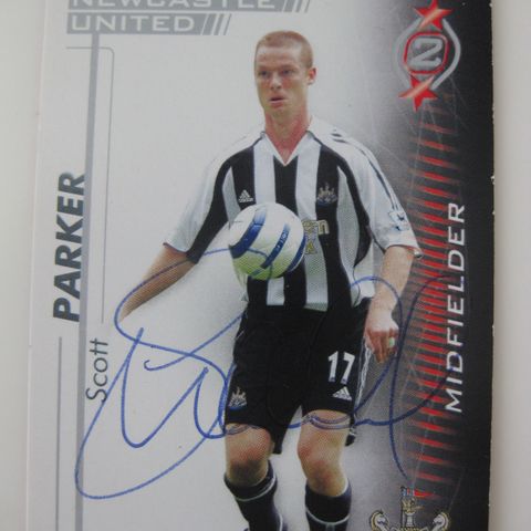 Newcastle 05/06 SCOTT PARKER Signert  SHOOT OUT rød. FK167