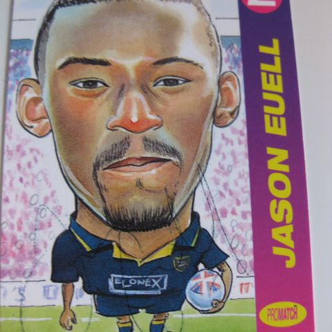 Wimbledon FC 1996 JASON EUELL Signert 279 PRO MATCH Karikatur series 2. FK196