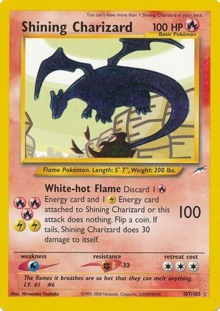 Ønsker å Kjøpe Shining Charizard (2002 Neo Destiny - 107/105) Pokémon Kort