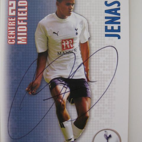 Tottenham Hotspur FC 06/07 JERMAINE JENAS Signert SHOOT OUT gul. FK212