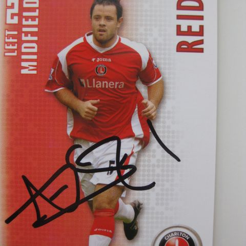 CHARLTON ATHLETIC 06/07 ANDY REID Signert SHOOT OUT gul. FK215