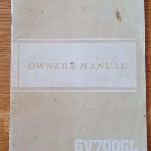 Owner's Manual Suzuki GV700GL / Madura