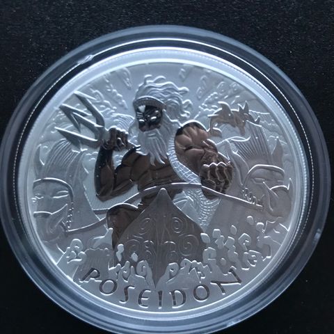 2021 Tuvalu 1 oz Sølv Gods of Olympus - Poseidon BU.