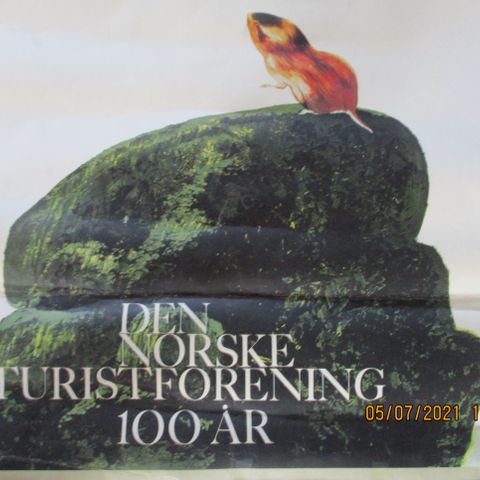 Den Norske Turistforening 100 år - plakat trolig fra 1968