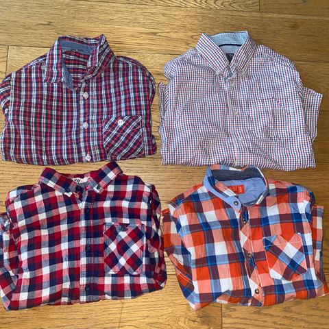 4 flotte skjorter til gutt str 8-9år/134cm - kun 69kr stk. Pent brukt!