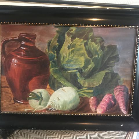 Antikvarisk kunst maleri - grønnsaker