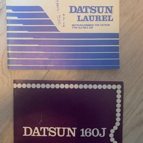 Instruksjonsbøker Datsun