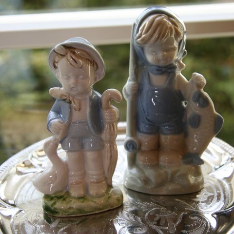 Vintage porselensfigur - to søte barn