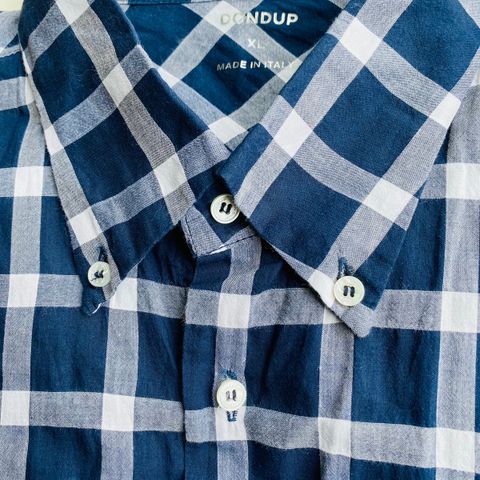 DONDUP Skjorte Tailored Plaid Cotton Long Sleeve Shirt Men’s DARK BLUE