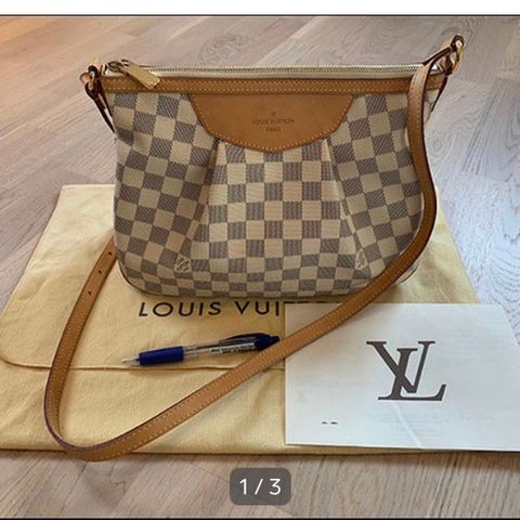 Louis Vuitton Siracusa PM Damien Azur Veske Pent brukt!!