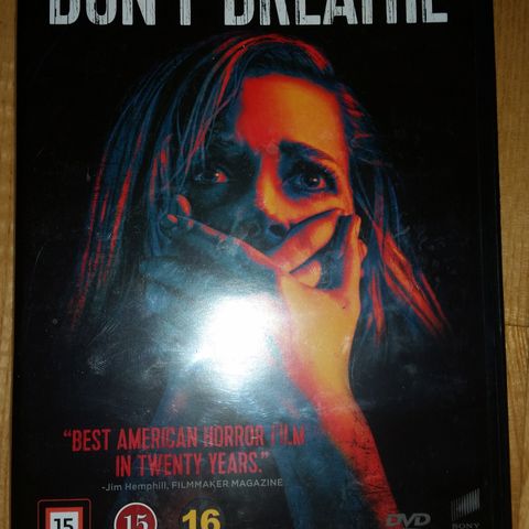 Don`t Breathe. DVD. ( Dylan Minnette, Jane Levy, Daniel Zovatto, Stephen Lang)