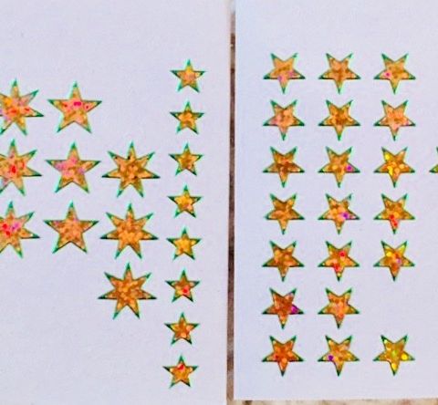 Klistremerker - glitrende stjerner