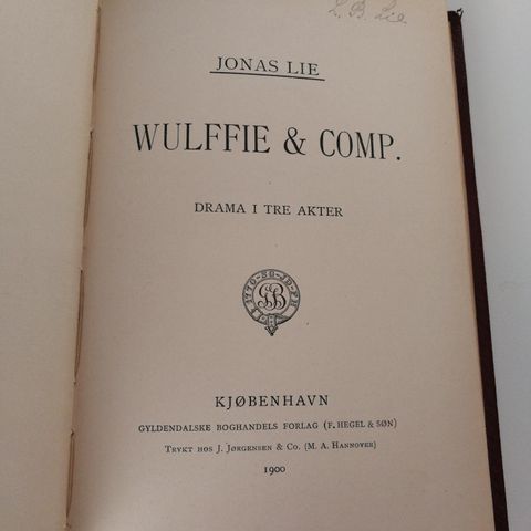 Jonas Lie: Wulffie & Comp. - Gyldendalske 1900