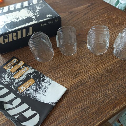 4 serviettringer Magnor glass, samleobjekt, antikk