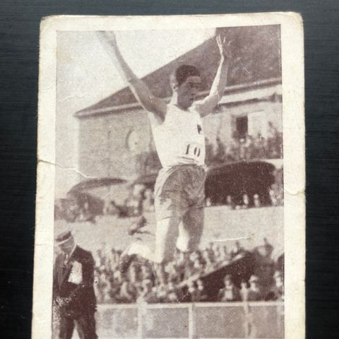 Arild Lenth Hamar lengde OL 1928 friidrett sigarettkort 1930 Tiedemanns Tobak