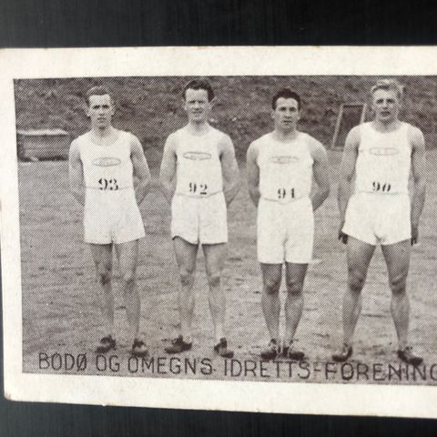 Bodø og omegn Idrettsforeningfriidrett sigarettkort 1930 Tiedemanns Tobak