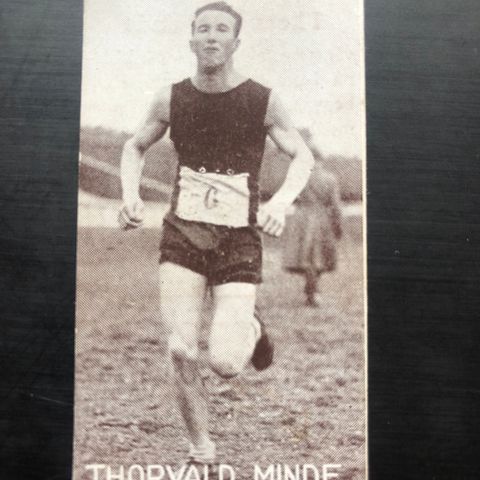 Thorvald Minde 5000 10000 terrengløp friidrett sigarettkort 1930 Tiedemanns