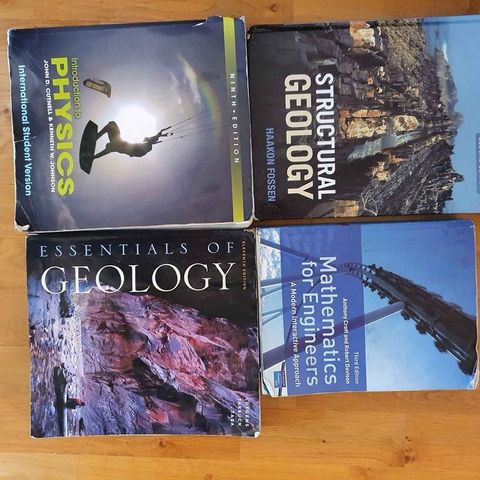 pensumbøker geofag, matte og fysikk