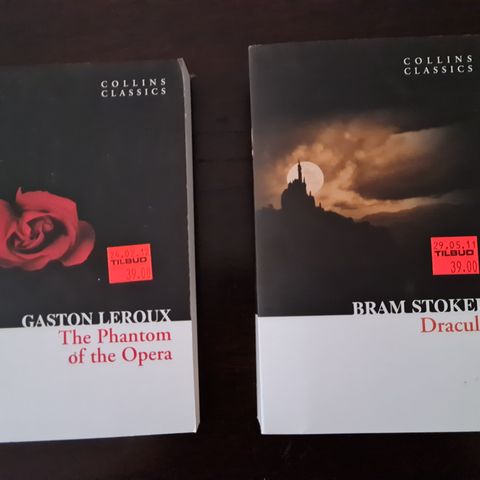 Gaston Leroux: The Phantom of the opera pocket book and  Bram stroker: Dracula