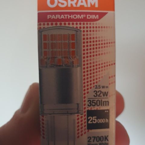 Osram Parathom Advanced Pin G9 3.5W 827 klar - dimbar