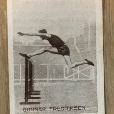 Gunnar Fredriksen OL 1928 Amsterdam tikamp Brandbu sigarettkort fra ca 1930