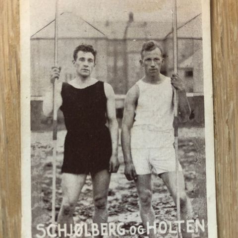 Hans Schjølberg og John Holten Bodø Spyd sigarettkort 1930 Tiedemanns Tobak