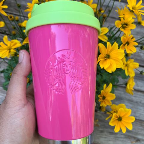 Starbucks Korea stainless tumbler hot pink size 12 oz.